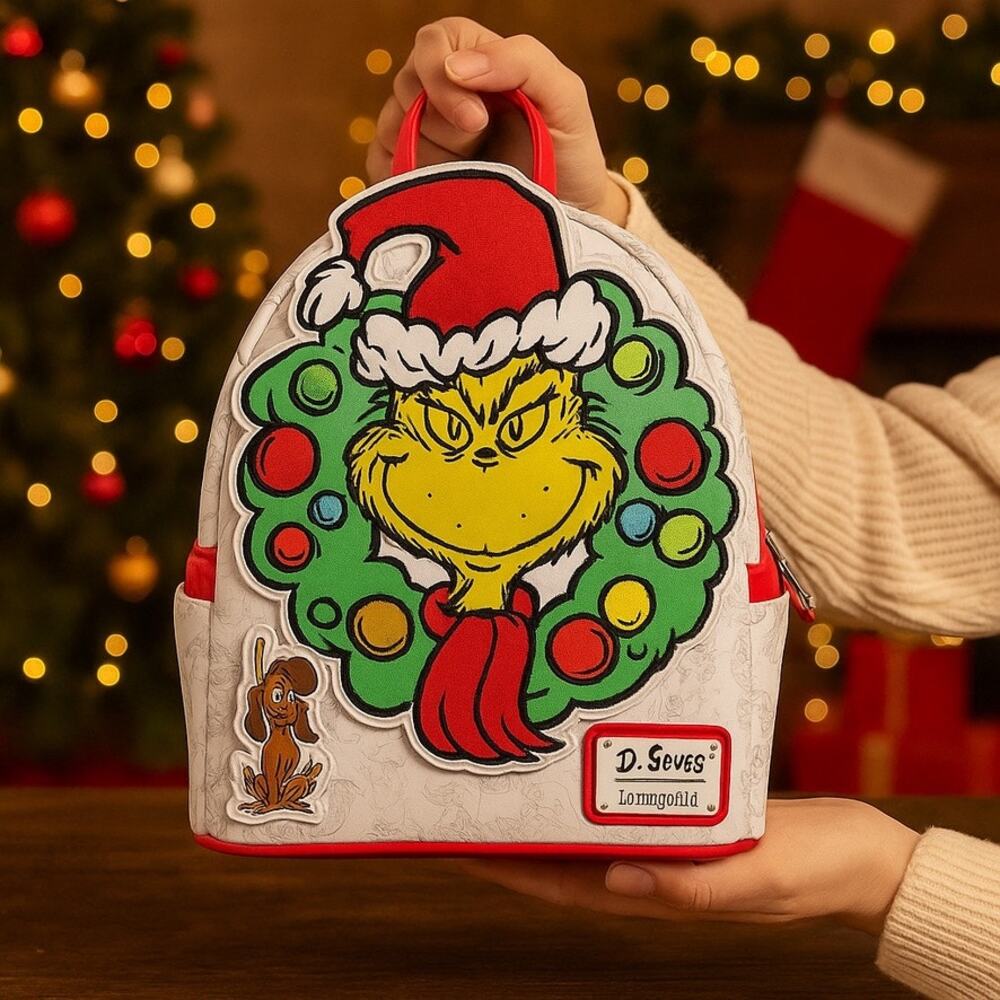 Loungefly Dr. Seuss The Grinch & Max 2023 Holiday Collector Mini Backpack